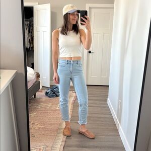 Size 26 Joe Fresh Light Wash High Rise Cropped Jeans